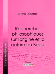 Image for Recherches Philosophiques Sur L'origine Et La Nature Du Beau