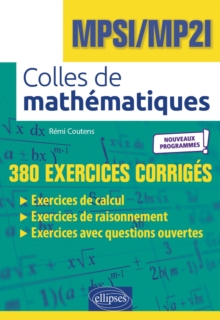 Image for Colles de Mathematiques - MPSI/MP2I - Nouveaux programmes