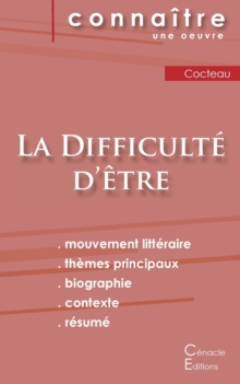 Image for Fiche de lecture La Difficulte d'etre de Jean Cocteau (Analyse litteraire de reference et resume complet)