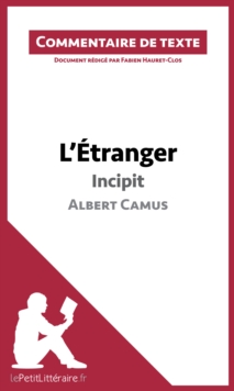 Image for L'Etranger de Camus - Incipit: Commentaire de texte