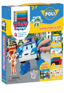Image for Drawmaster Robocar Poli: Super Stencil Kit : 4 Easy Steps to Draw your Heroes