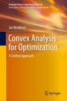 Image for Convex Analysis for Optimization: A Unified Approach