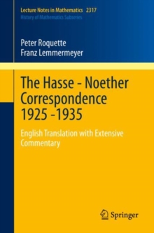 Image for The Hasse-Noether Correspondence 1925-1935: English Translation With Extensive Commentary