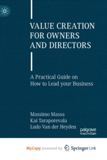 Image for Value Creation for Owners and Directors
