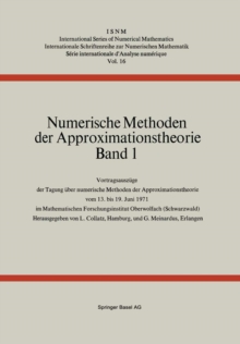 Image for Numerische Methoden der Approximationstheorie: Band 1.