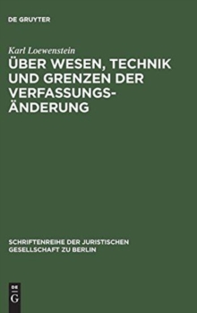 Image for Uber Wesen, Technik und Grenzen der Verfassungsanderung