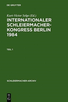 Image for Internationaler Schleiermacher-Kongress Berlin 1984