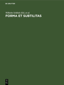 Image for Forma et subtilitas