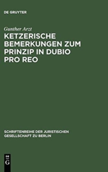 Image for Ketzerische Bemerkungen Zum Prinzip in Dubio Pro Reo