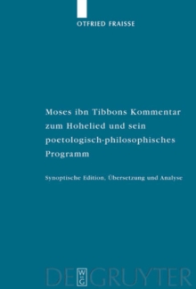 Image for Moses ibn Tibbons Kommentar zum Hohelied und sein poetologisch-philosophisches Programm