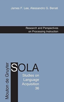 Image for Research and perspectives on processing instruction