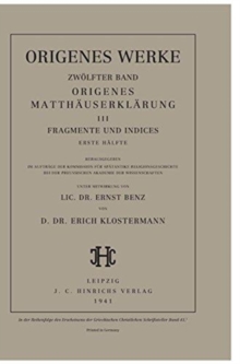 Image for Werke, Band 12/1, Origenes Matthauserklarung III
