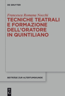 Image for Tecniche teatrali e formazione dell'oratore in Quintiliano