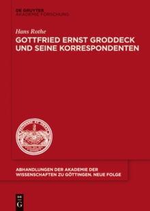 Image for Gottfried Ernst Groddeck und seine Korrespondenten