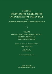 Image for Galeni In Hippocratis Epidemiarum librum II Commentariorum I-III versio Arabica