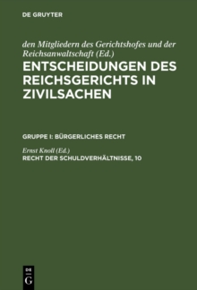 Image for Recht Der Schuldverhaltnisse, 10