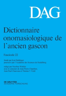 Image for Dictionnaire onomasiologique de l'ancien gascon (DAG)Fascicule 22