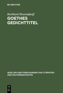Image for Goethes Gedichttitel