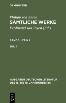 Image for Lyrik I. Erster Teil