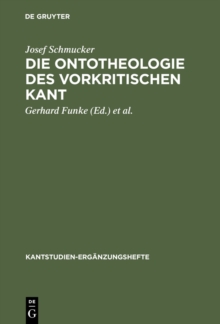 Image for Die Ontotheologie des vorkritischen Kant