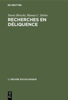 Image for Recherches en deliquence: Principes de l'analyse quantitative