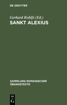 Image for Sankt Alexius: Altfranzosische Legendendichtung des 11. Jahrhunderts