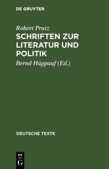 Image for Schriften Zur Literatur Und Politik