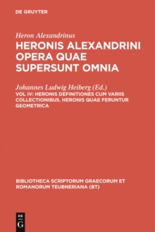 Image for Heronis definitiones cum variis collectionibus. Heronis quae feruntur geometrica