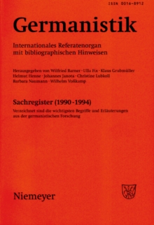 Image for Germanistik, Sachregister (1990-1994): Verzeichnet sind die wichtigsten Begriffe und Erlauterungen aus der germanistischen Forschung