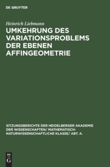 Image for Umkehrung Des Variationsproblems Der Ebenen Affingeometrie