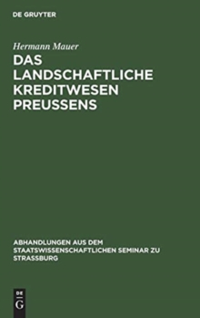 Image for Das Landschaftliche Kreditwesen Preussens