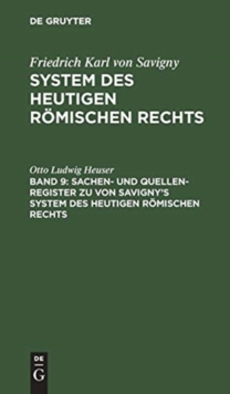 Image for Sachen- Und Quellen-Register Zu Von Savigny's System Des Heutigen R?mischen Rechts