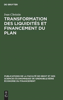 Image for Transformation des liquidites et financement du plan