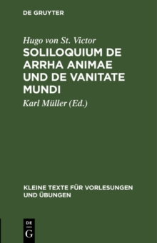 Image for Soliloquium de arrha animae und De vanitate mundi