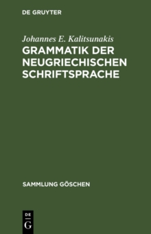 Image for Grammatik der neugriechischen Schriftsprache