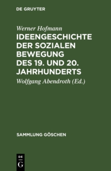 Image for Ideengeschichte Der Sozialen Bewegung Des 19. Und 20. Jahrhunderts