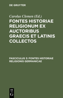 Image for Fontes historiae religionis Germanicae