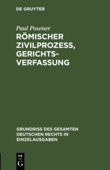 Image for Romischer Zivilprozess, Gerichtsverfassung