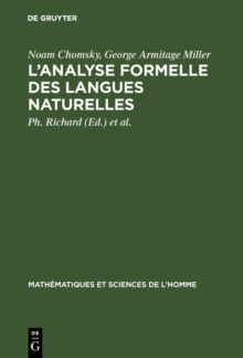 Image for L'analyse formelle des langues naturelles: (Introduction to the formal analysis of natural languages)