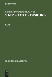Image for Satz - Text - Diskurs. Band 1