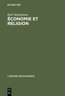 Image for Economie et religion: Une critique de Max Weber