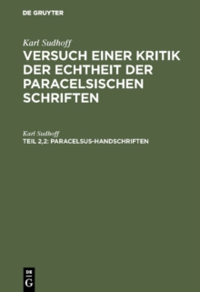 Image for Paracelsus-Handschriften
