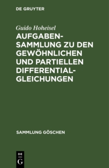 Image for Aufgabensammlung Zu Den Gewohnlichen Und Partiellen Differentialgleichungen