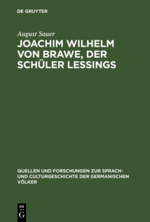 Image for Joachim Wilhelm von Brawe, der Schuler Lessings