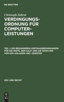Image for Die Besonderen Vertragsbedingungen F?r Die Miete, Den Kauf Und Die Wartung Von Edv-Anlagen Und -Ger?ten