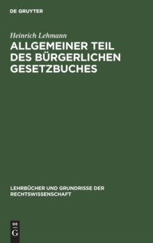 Image for Allgemeiner Teil Des B?rgerlichen Gesetzbuches