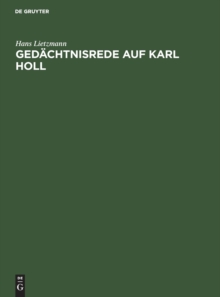 Image for Gedachtnisrede Auf Karl Holl