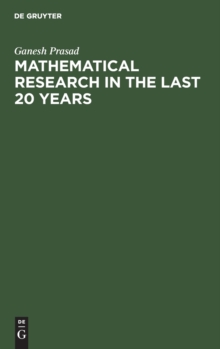 Image for Mathematical Research in the last 20 years