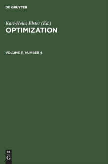 Image for Optimization. Volume 11, Number 4