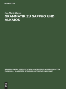 Image for Grammatik Zu Sappho Und Alkaios